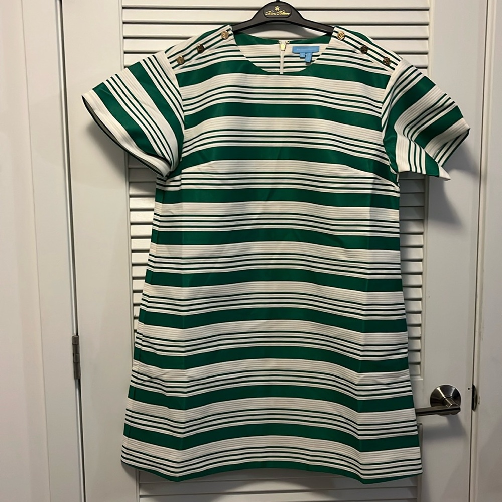 Draper James Green and White Striped Dress